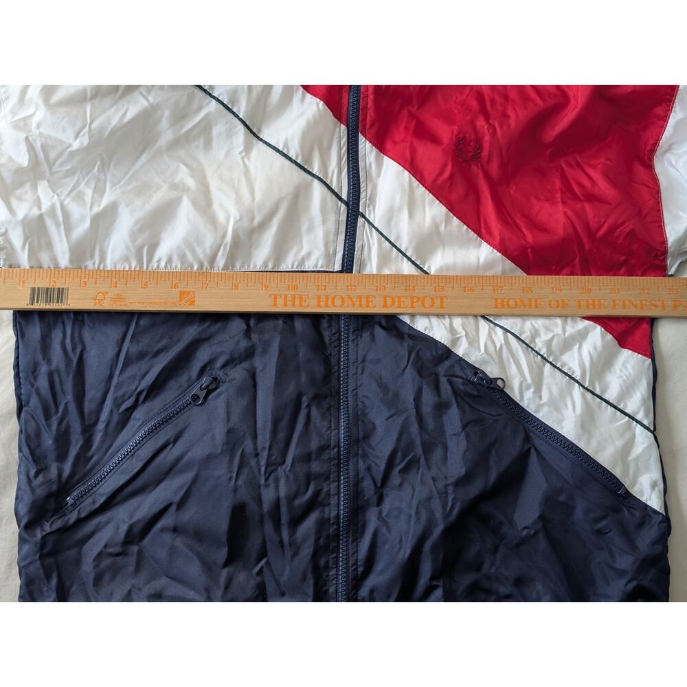 Vtg 90s Fred Perry Colorblock Track Jacket - Navy Red White - Men's M - Unisex - Picture 7 of 16